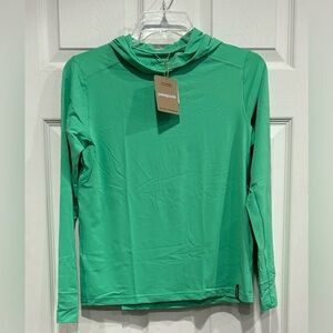 Patagonia Kids' Large Capilene Silkweight Hoodie Aloe Green NWT UPF 40